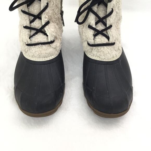 SPERRY TOP SIDER Syren Gulf Sherpa Duck Boots Women's Size 8 Black & White Sz 7 - Picture 2 of 8